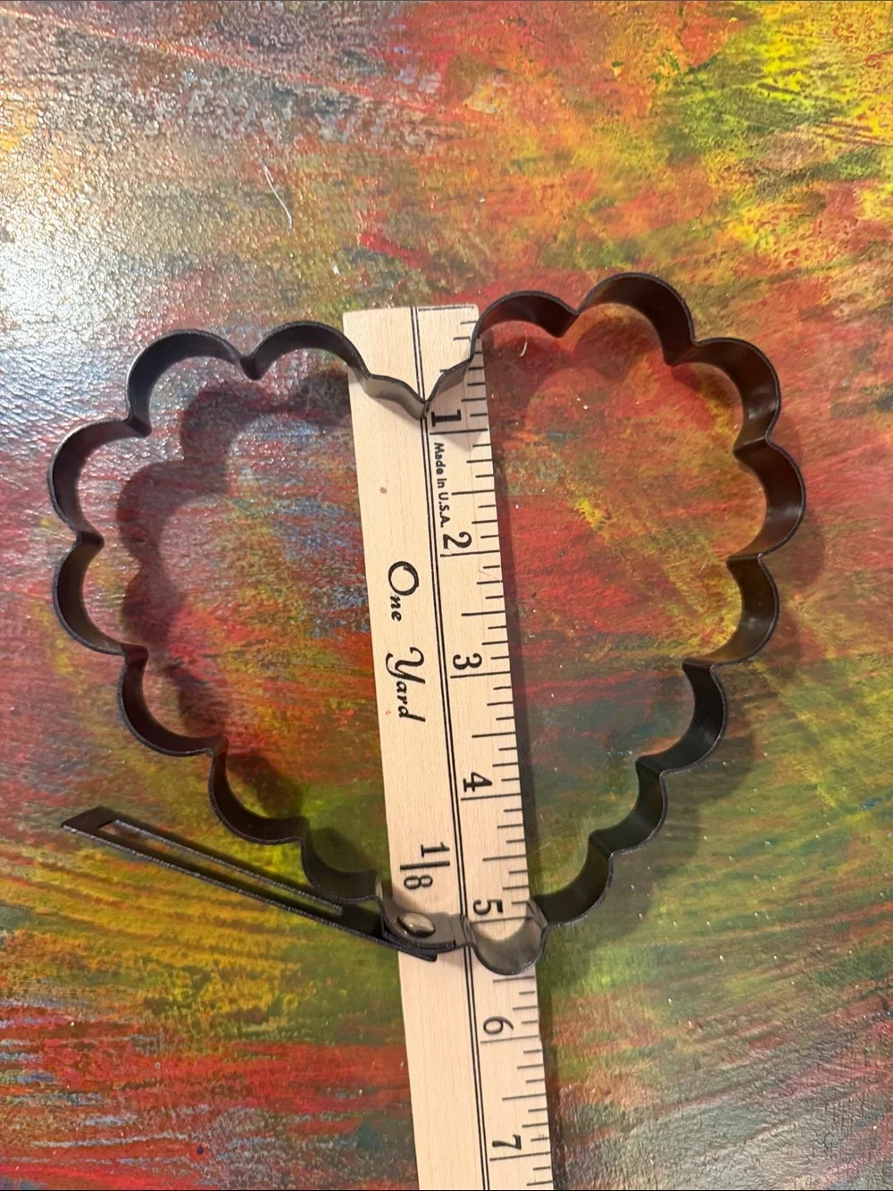 Large Black Metal Heart Shape Pancake Ring Cookie cutter form w. Handle Set of 3